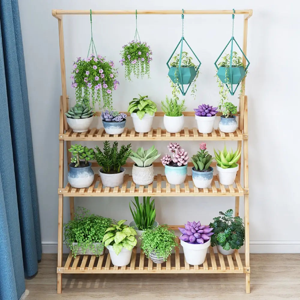 3-Tier Hanging Plant Stand - White Oak Home Goods - Plant Stand