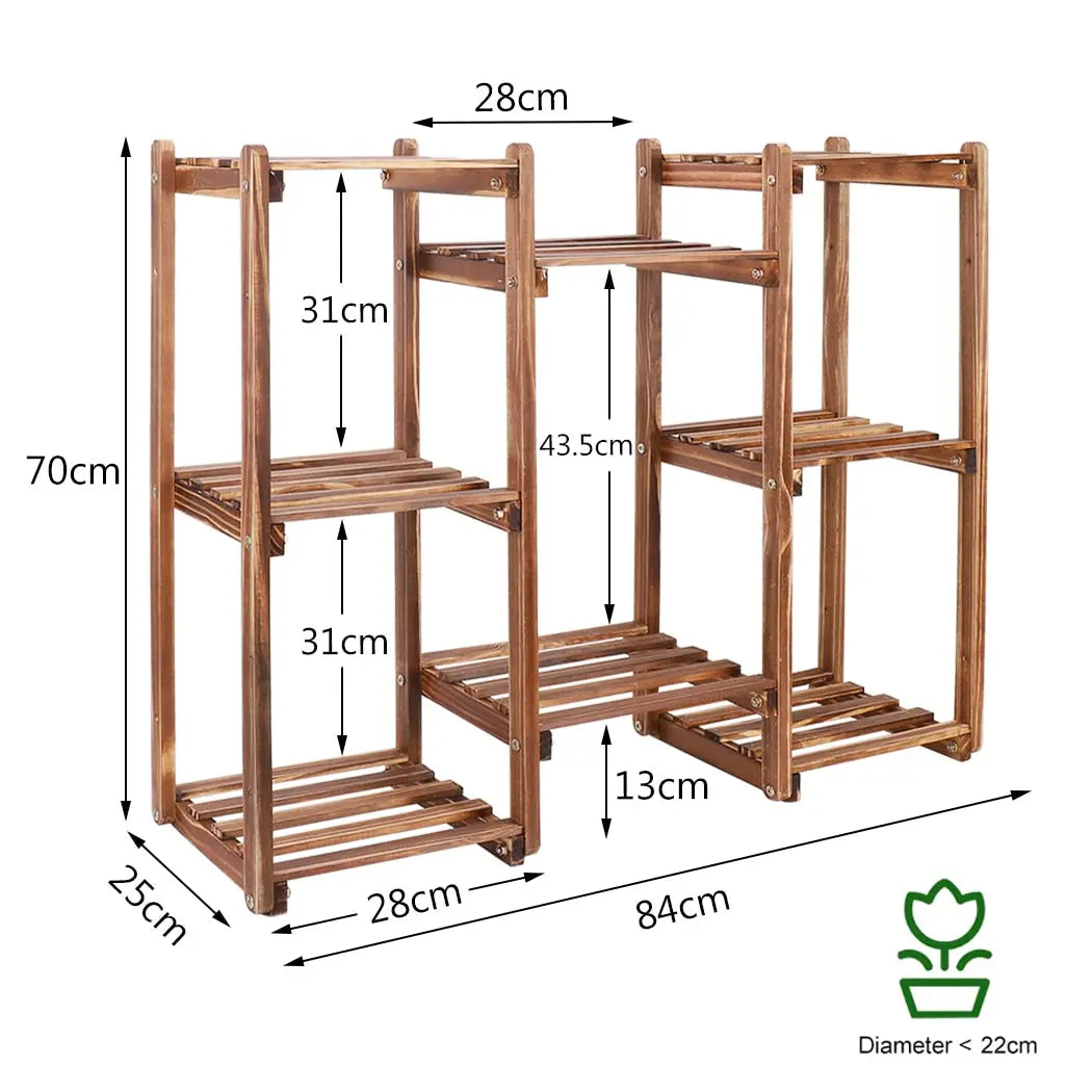 8-Tier Plant Stand - White Oak Home Goods - Plant Stand