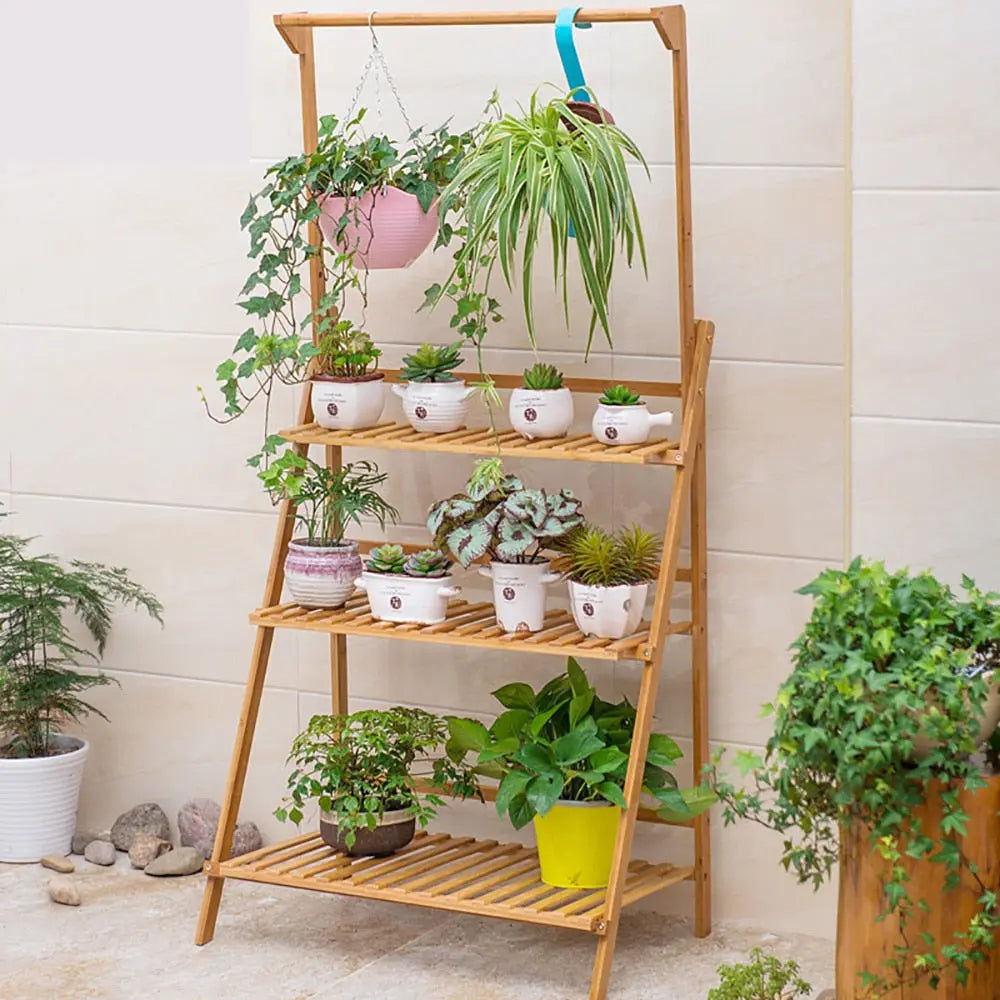 3-Tier Hanging Plant Stand - White Oak Home Goods - Plant Stand