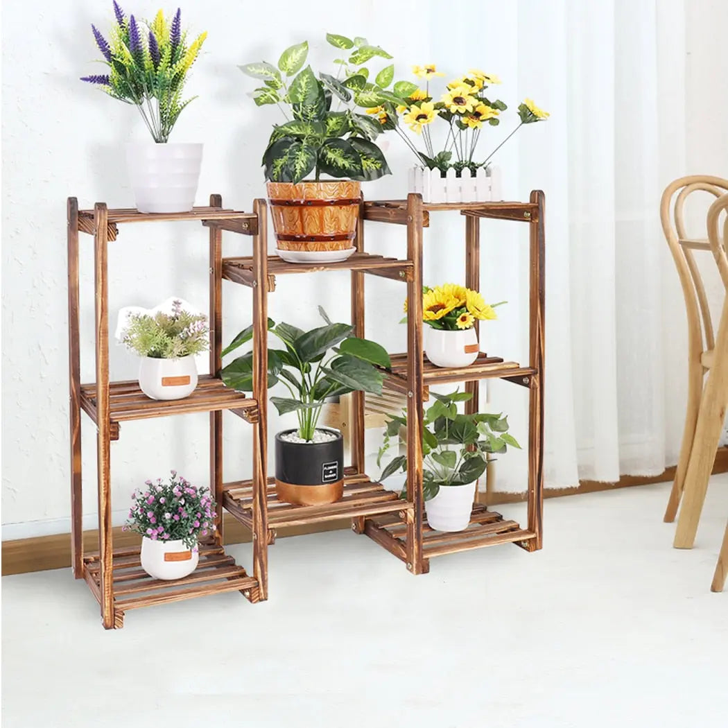 8-Tier Plant Stand - White Oak Home Goods - Plant Stand