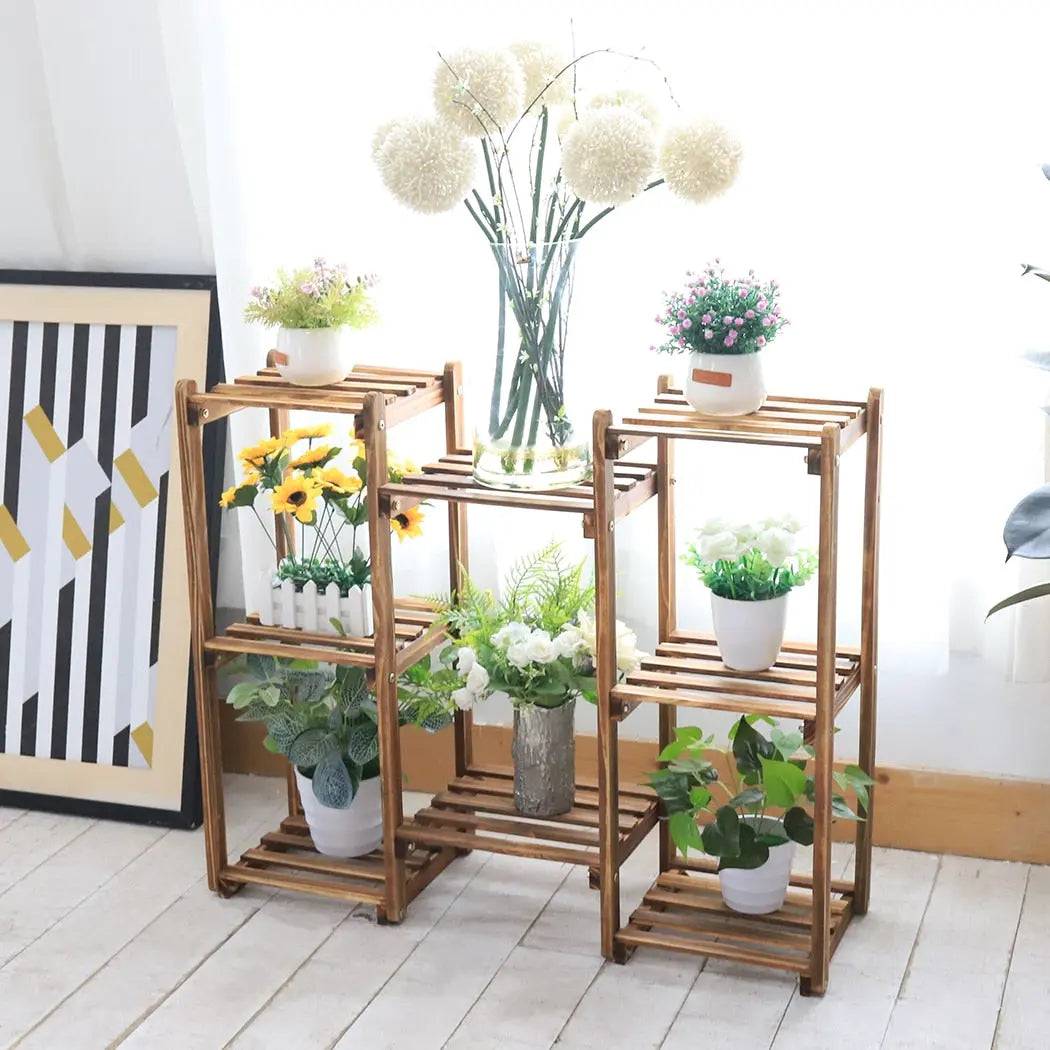 8-Tier Plant Stand - White Oak Home Goods - Plant Stand