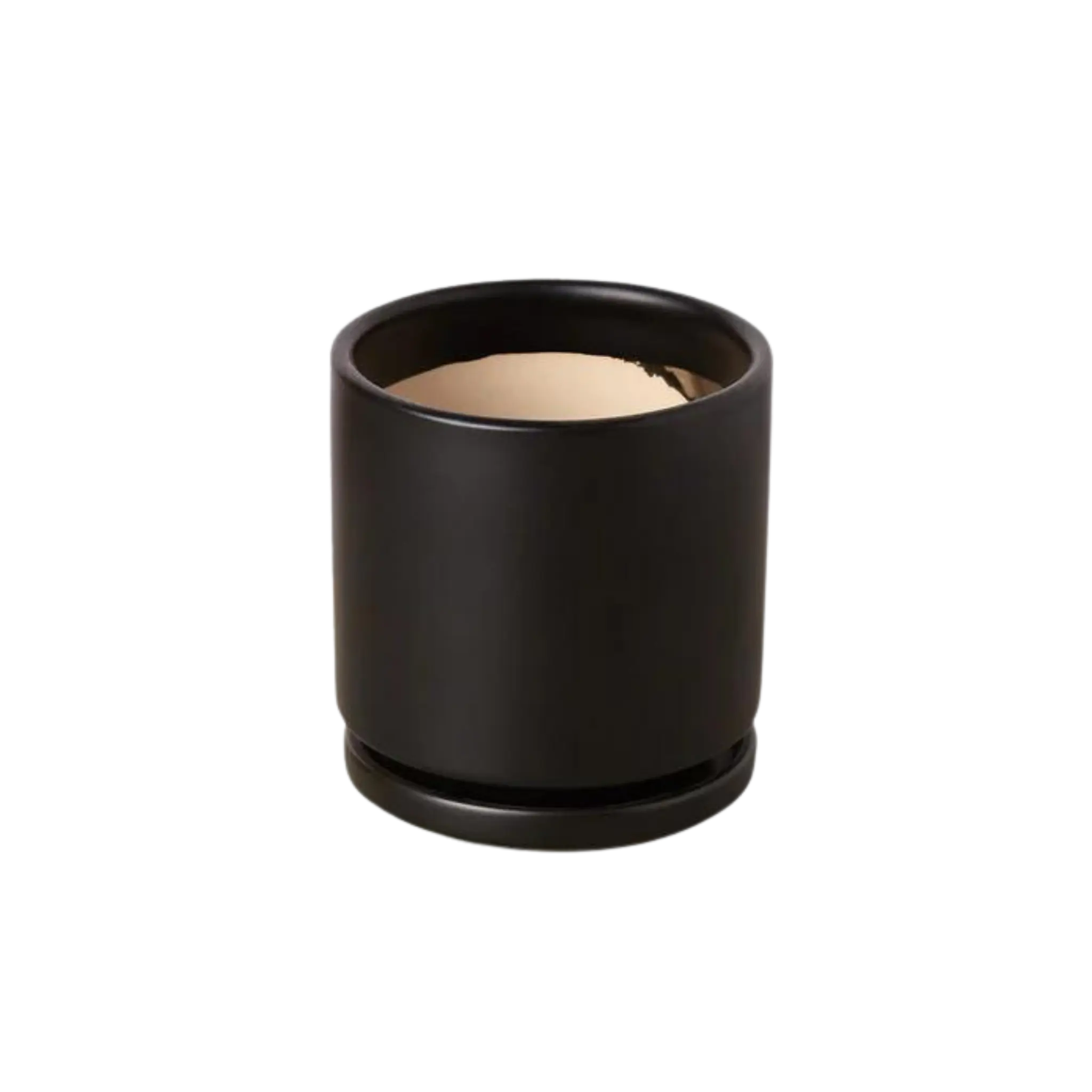 Cylinder Pot and Drip Tray - 4 Inches - Hive Plants - Pots & Planters