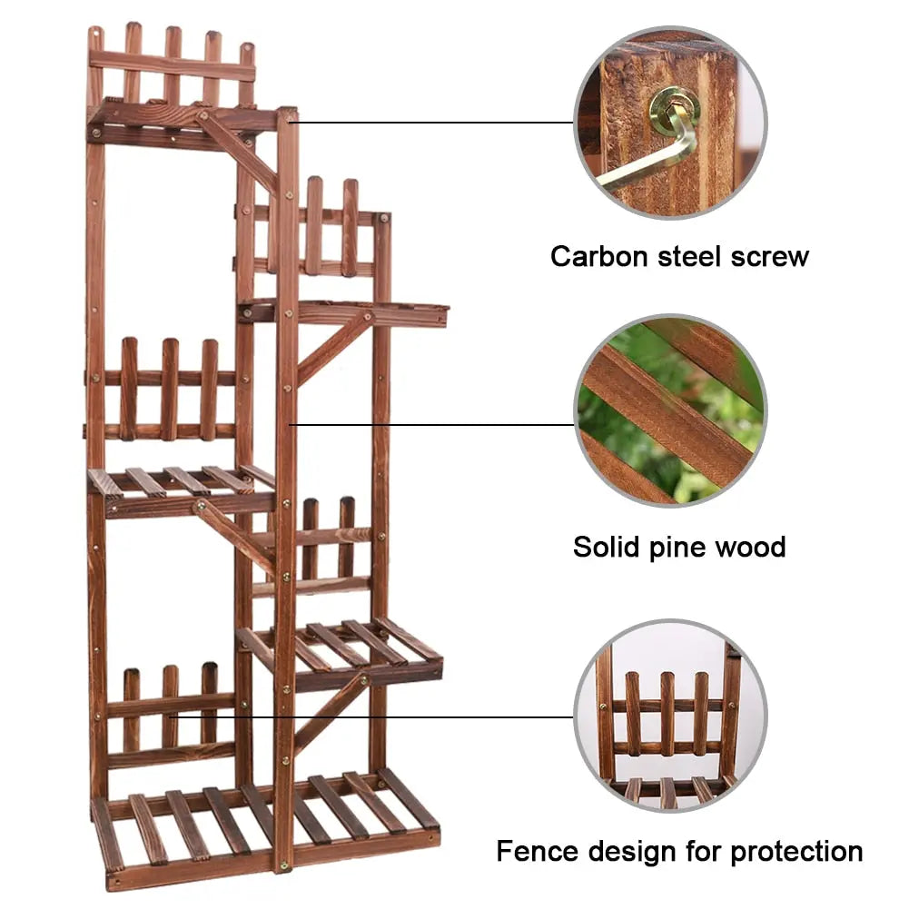 5 Tier Indoor Plant Stand - White Oak Home Goods - Plant Stand