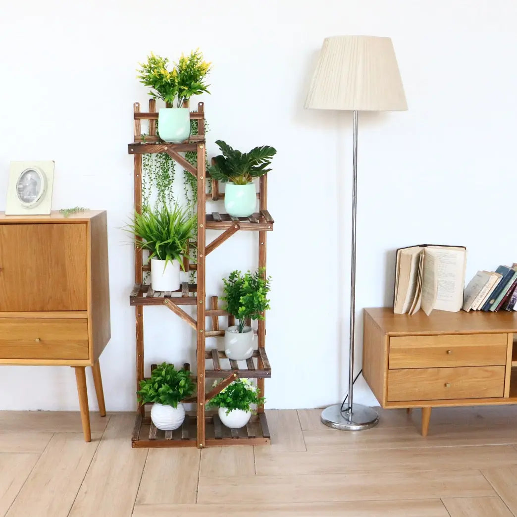 5 Tier Indoor Plant Stand - White Oak Home Goods - Plant Stand