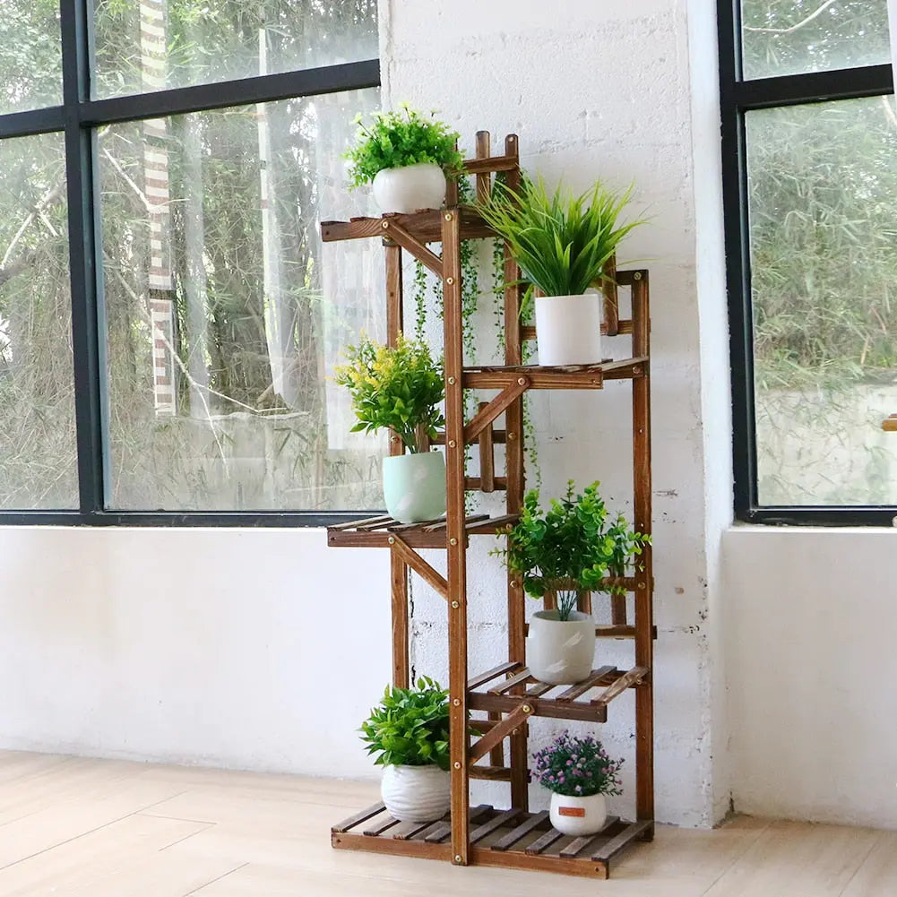 5 Tier Indoor Plant Stand - White Oak Home Goods - Plant Stand