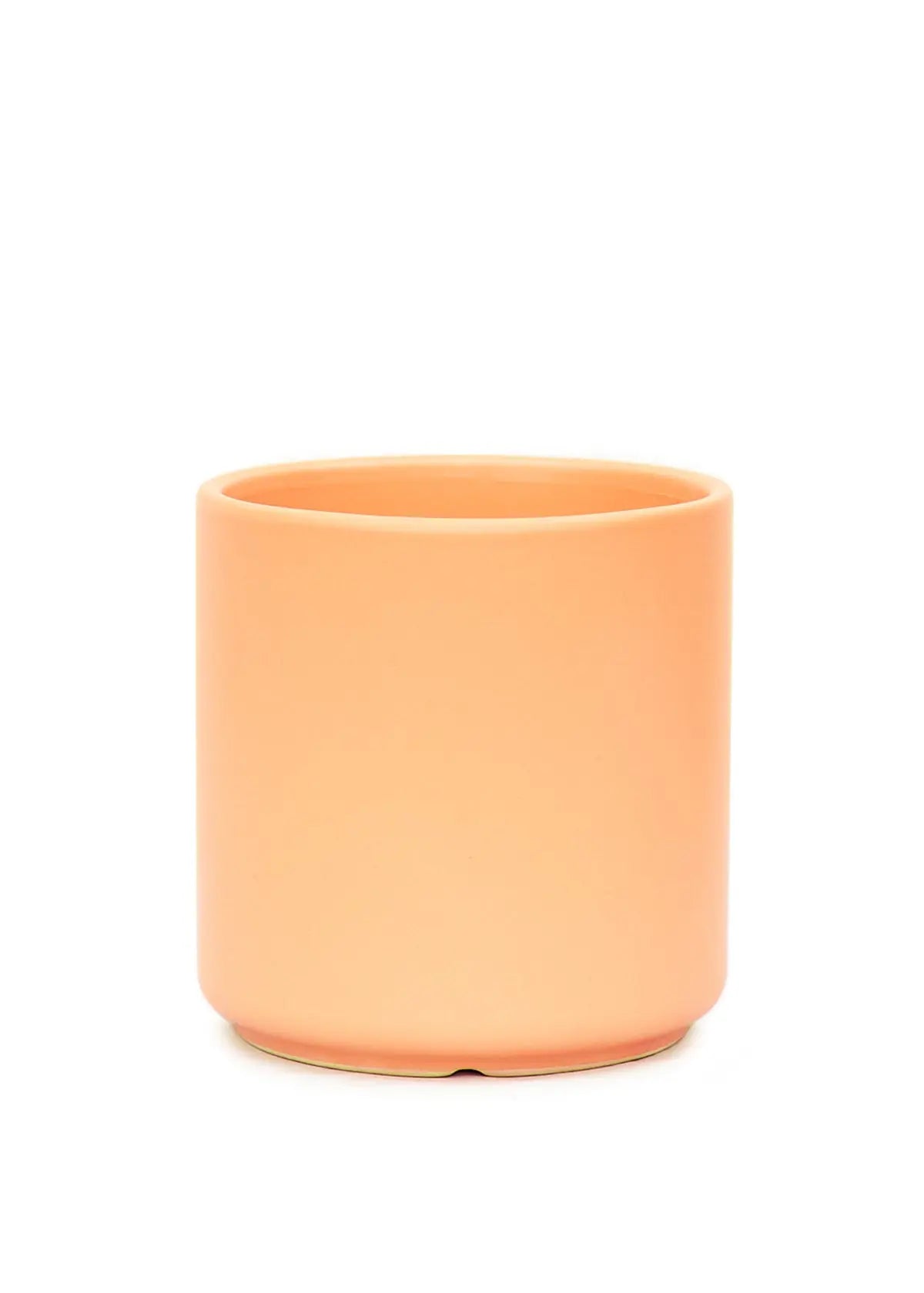 Cylindrical Ceramic Planter, Peach 7" Wide - Hive Plants -