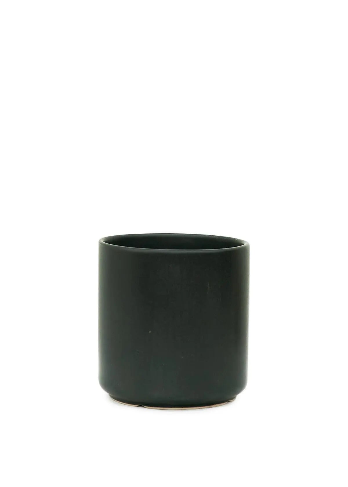 Cylindrical Ceramic Planter, Black 7" Wide - Hive Plants -