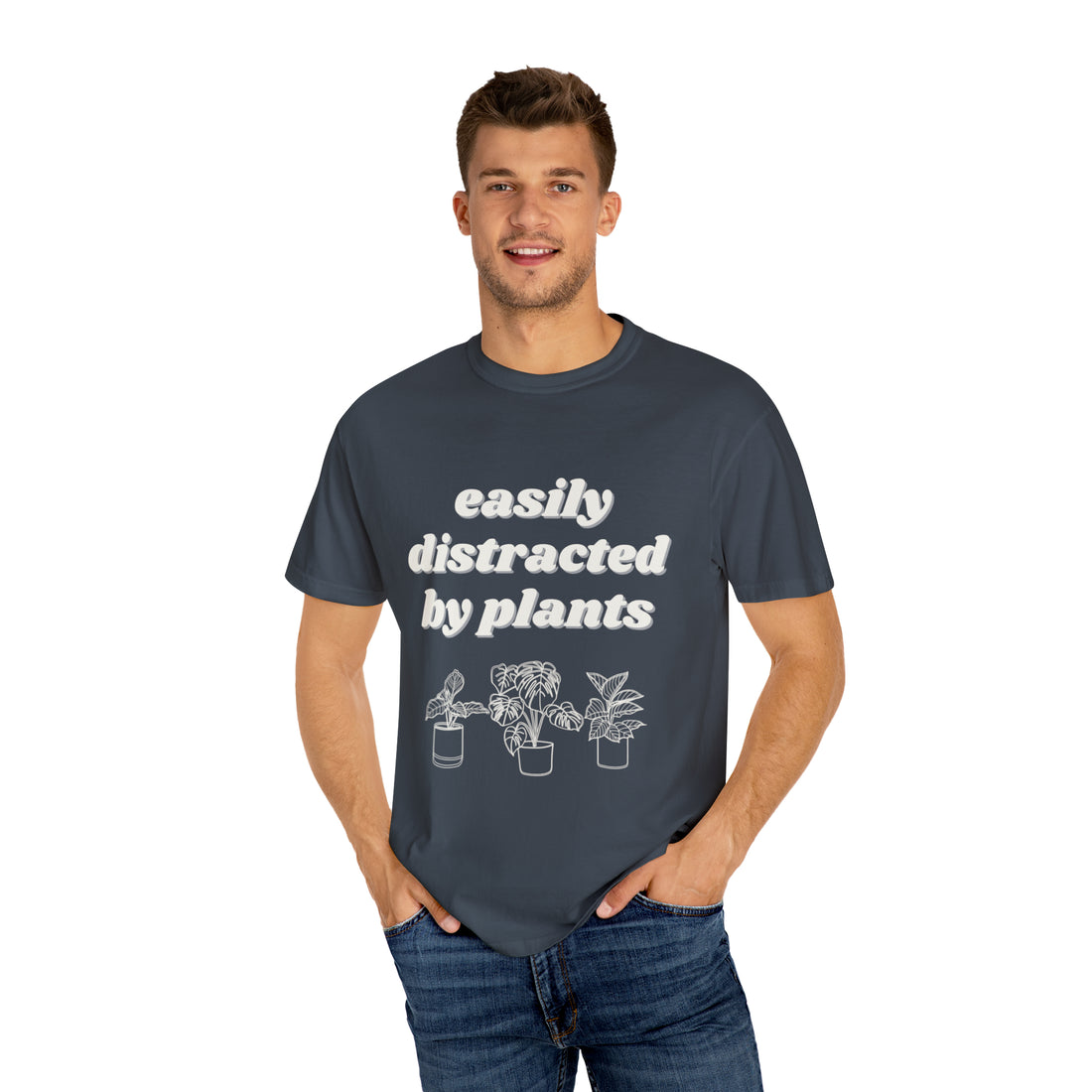 easily distracted by plants - Comfort Colors T-Shirt - Hive Plants - T-Shirt