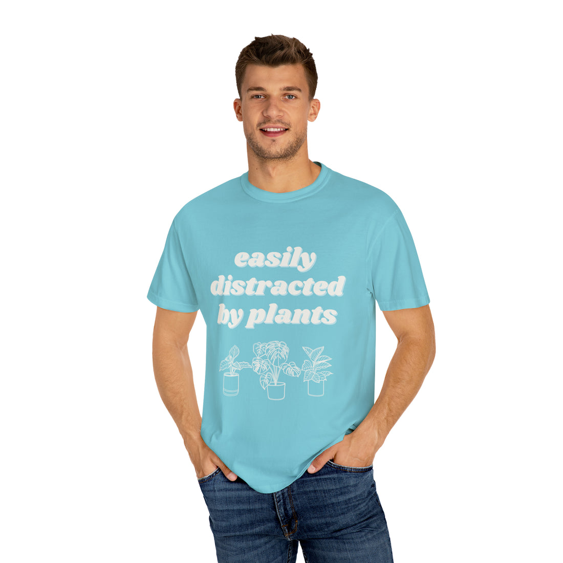 easily distracted by plants - Comfort Colors T-Shirt - Hive Plants - T-Shirt