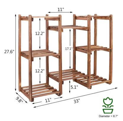 8-Tier Plant Stand White Oak Home Goods