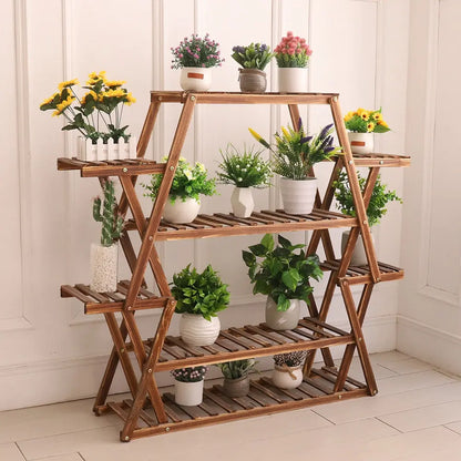 plant stand indoor tiered 6-Tier Wood Plant Stand - White Oak Home Goods – The White Oak Collection