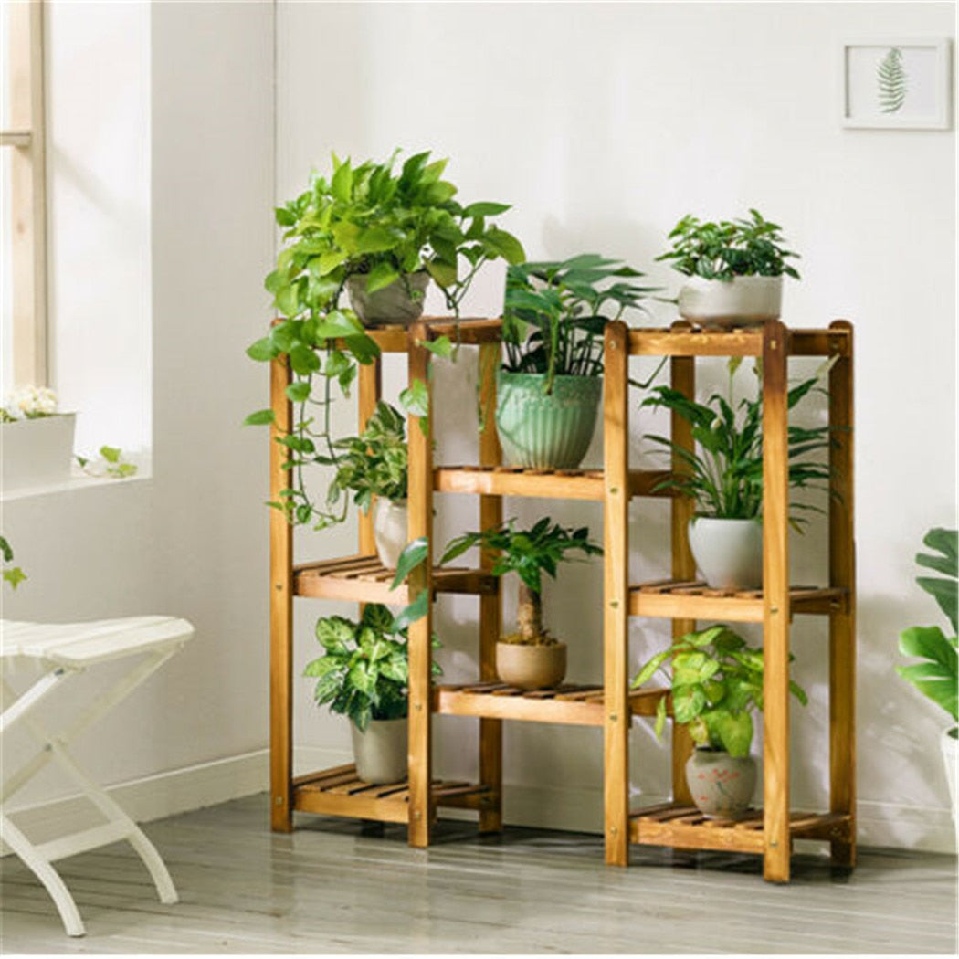 8-Tier Plant Stand - White Oak Home Goods - Plant Stand