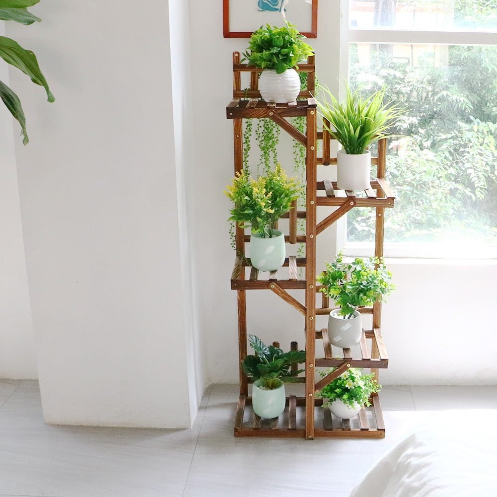 5 Tier Indoor Plant Stand - White Oak Home Goods - Plant Stand