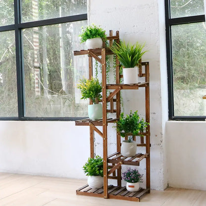 indoor plant stand nearby 5 Tier Indoor Plant Stand - White Oak Home Goods – The White Oak Collection